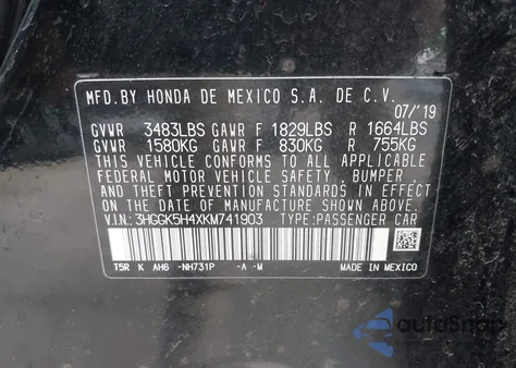 2019 Honda Fit Lx z USA, uszkodzony, nr VIN 3HGGK5H4XKM741903